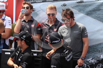 World © Octane Photographic Ltd. Formula 1 - Canadian Grand Prix - Sunday Drivers Parade & Grid. Fernando Alonso - McLaren Honda. Circuit Gilles Villeneuve, Montreal, Canada. Sunday 11th June 2017. Digital Ref: 1856LB1D7302