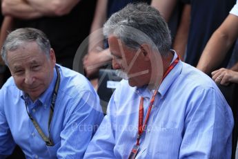 World © Octane Photographic Ltd. Formula 1 - Canadian Grand Prix - Sunday Drivers Parade & Grid. Chase Carey - Chief Executive Officer of the Formula One Group and Jean Todt – President of FIA. Circuit Gilles Villeneuve, Montreal, Canada. Sunday 11th June 2017. Digital Ref: