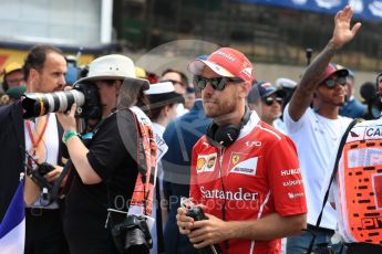 World © Octane Photographic Ltd. Formula 1 - Canadian Grand Prix - Sunday Drivers Parade & Grid. Sebastian Vettel - Scuderia Ferrari SF70H. Circuit Gilles Villeneuve, Montreal, Canada. Sunday 11th June 2017. Digital Ref: 1856LB1D7392