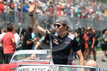 World © Octane Photographic Ltd. Formula 1 - Canadian Grand Prix - Sunday Drivers Parade & Grid. Daniil Kvyat - Scuderia Toro Rosso STR12. Circuit Gilles Villeneuve, Montreal, Canada. Sunday 11th June 2017. Digital Ref: 1856LB1D7421