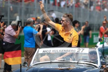 World © Octane Photographic Ltd. Formula 1 - Canadian Grand Prix - Sunday Drivers Parade & Grid. Nico Hulkenberg - Renault Sport F1 Team R.S.17. Circuit Gilles Villeneuve, Montreal, Canada. Sunday 11th June 2017. Digital Ref: 1856LB1D7441