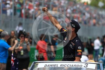 World © Octane Photographic Ltd. Formula 1 - Canadian Grand Prix - Sunday Drivers Parade & Grid. Daniel Ricciardo - Red Bull Racing RB13. Circuit Gilles Villeneuve, Montreal, Canada. Sunday 11th June 2017. Digital Ref: 1856LB1D7465