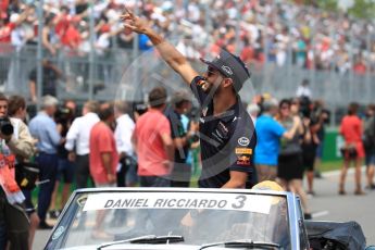 World © Octane Photographic Ltd. Formula 1 - Canadian Grand Prix - Sunday Drivers Parade & Grid. Daniel Ricciardo - Red Bull Racing RB13. Circuit Gilles Villeneuve, Montreal, Canada. Sunday 11th June 2017. Digital Ref: 1856LB1D7472