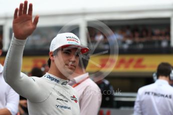 World © Octane Photographic Ltd. Formula 1 - Canadian Grand Prix - Sunday Drivers Parade & Grid. Lance Stroll - Williams Martini Racing FW40. Circuit Gilles Villeneuve, Montreal, Canada. Sunday 11th June 2017. Digital Ref: 1856LB1D7591