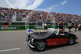 World © Octane Photographic Ltd. Formula 1 - Canadian Grand Prix - Sunday Drivers Parade & Grid. Valtteri Bottas - Mercedes AMG Petronas F1 W08 EQ Energy+. Circuit Gilles Villeneuve, Montreal, Canada. Sunday 11th June 2017. Digital Ref: 1856LB2D3324