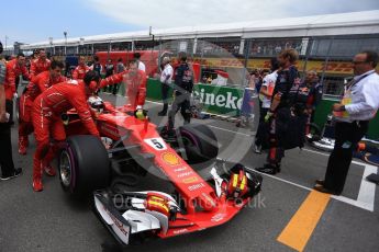 World © Octane Photographic Ltd. Formula 1 - Canadian Grand Prix - Sunday Drivers Parade & Grid. Sebastian Vettel - Scuderia Ferrari SF70H. Circuit Gilles Villeneuve, Montreal, Canada. Sunday 11th June 2017. Digital Ref: 1856LB2D3416