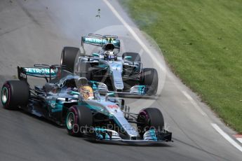 World © Octane Photographic Ltd. Formula 1 - Canadian Grand Prix - Sunday Race. Lewis Hamilton - Mercedes AMG Petronas F1 W08 EQ Energy+ leads the race start. Circuit Gilles Villeneuve, Montreal, Canada. Sunday 11th June 2017. Digital Ref: 1857LB1D7686