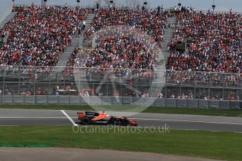 World © Octane Photographic Ltd. Formula 1 - Canadian Grand Prix - Sunday Race. Fernando Alonso - McLaren Honda MCL32. Circuit Gilles Villeneuve, Montreal, Canada. Sunday 11th June 2017. Digital Ref: 1857LB2D3681