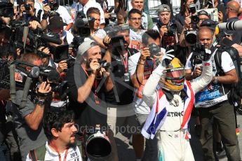 World © Octane Photographic Ltd. Formula 1 - Canadian Grand Prix - Sunday Race - Podium. Lewis Hamilton - Mercedes AMG Petronas F1 W08 EQ Energy+. Circuit Gilles Villeneuve, Montreal, Canada. Sunday 11th June 2017. Digital Ref: 1858LB1D8320