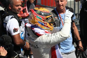 World © Octane Photographic Ltd. Formula 1 - Canadian Grand Prix - Sunday Race - Podium. Lewis Hamilton - Mercedes AMG Petronas F1 W08 EQ Energy+. Circuit Gilles Villeneuve, Montreal, Canada. Sunday 11th June 2017. Digital Ref: 1858LB1D8330