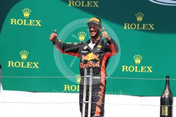 World © Octane Photographic Ltd. Formula 1 - Canadian Grand Prix - Sunday Race - Podium. Daniel Ricciardo - Red Bull Racing RB13. Circuit Gilles Villeneuve, Montreal, Canada. Sunday 11th June 2017. Digital Ref: 1858LB1D8373