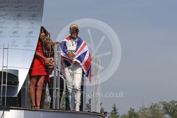 World © Octane Photographic Ltd. Formula 1 - Canadian Grand Prix - Sunday Race - Podium. Lewis Hamilton - Mercedes AMG Petronas F1 W08 EQ Energy+. Circuit Gilles Villeneuve, Montreal, Canada. Sunday 11th June 2017. Digital Ref: 1858LB1D8400