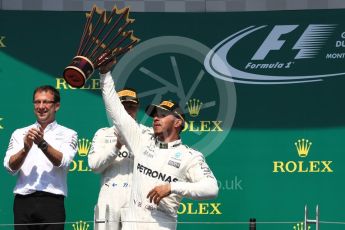 World © Octane Photographic Ltd. Formula 1 - Canadian Grand Prix - Sunday Race - Podium. Lewis Hamilton - Mercedes AMG Petronas F1 W08 EQ Energy+. Circuit Gilles Villeneuve, Montreal, Canada. Sunday 11th June 2017. Digital Ref: 1858LB1D8571