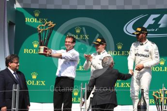 World © Octane Photographic Ltd. Formula 1 - Canadian Grand Prix - Sunday Race - Podium. Lewis Hamilton - Mercedes AMG Petronas F1 W08 EQ Energy+. Circuit Gilles Villeneuve, Montreal, Canada. Sunday 11th June 2017. Digital Ref: 1858LB1D8594