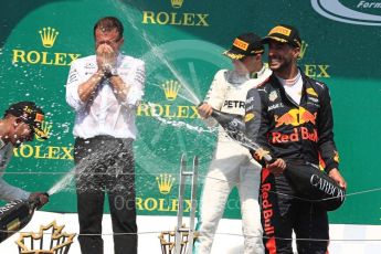 World © Octane Photographic Ltd. Formula 1 - Canadian Grand Prix - Sunday Race - Podium. Daniel Ricciardo - Red Bull Racing RB13. Circuit Gilles Villeneuve, Montreal, Canada. Sunday 11th June 2017. Digital Ref: 1858LB1D8698