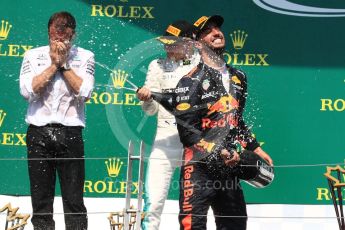 World © Octane Photographic Ltd. Formula 1 - Canadian Grand Prix - Sunday Race - Podium. Daniel Ricciardo - Red Bull Racing RB13. Circuit Gilles Villeneuve, Montreal, Canada. Sunday 11th June 2017. Digital Ref: 1858LB1D8709