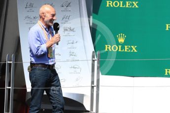 World © Octane Photographic Ltd. Formula 1 - Canadian Grand Prix - Sunday Race - Podium. Sir Patrick Stewart. Circuit Gilles Villeneuve, Montreal, Canada. Sunday 11th June 2017. Digital Ref: 1858LB1D8823