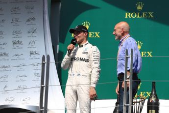 World © Octane Photographic Ltd. Formula 1 - Canadian Grand Prix - Sunday Race. Lewis Hamilton - Mercedes AMG Petronas F1 W08 EQ Energy+ and Sir Patrick Stewart. Circuit Gilles Villeneuve, Montreal, Canada. Sunday 11th June 2017. Digital Ref: 1858LB1D8883