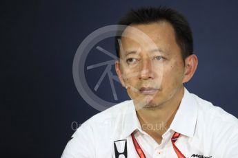 World © Octane Photographic Ltd. Formula 1 - Canadian Grand Prix - Friday FIA Team Personnel Press Conference. Yusuke Hasegawa – Chief of Honda F1 project. Circuit Gilles Villeneuve, Montreal, Canada. Friday 9th June 2017. Digital Ref: 1852LB1D4455