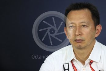 World © Octane Photographic Ltd. Formula 1 - Canadian Grand Prix - Friday FIA Team Personnel Press Conference. Yusuke Hasegawa – Chief of Honda F1 project. Circuit Gilles Villeneuve, Montreal, Canada. Friday 9th June 2017. Digital Ref: 1852LB1D4459