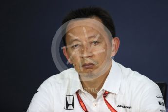 World © Octane Photographic Ltd. Formula 1 - Canadian Grand Prix - Friday FIA Team Personnel Press Conference. Yusuke Hasegawa – Chief of Honda F1 project. Circuit Gilles Villeneuve, Montreal, Canada. Friday 9th June 2017. Digital Ref: 1852LB1D4477