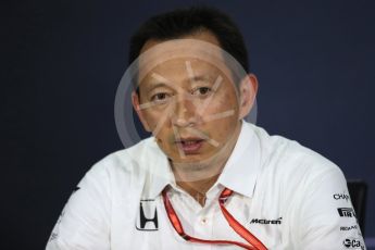 World © Octane Photographic Ltd. Formula 1 - Canadian Grand Prix - Friday FIA Team Personnel Press Conference. Yusuke Hasegawa – Chief of Honda F1 project. Circuit Gilles Villeneuve, Montreal, Canada. Friday 9th June 2017. Digital Ref: 1852LB1D4488