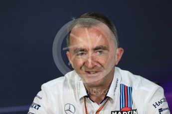 World © Octane Photographic Ltd. Formula 1 - Canadian Grand Prix - Friday FIA Team Personnel Press Conference. Paddy Lowe - Chief Technical Officer at Williams Martini Racing. Circuit Gilles Villeneuve, Montreal, Canada. Friday 9th June 2017. Digital Ref: 1852LB1D4523