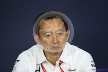 World © Octane Photographic Ltd. Formula 1 - Canadian Grand Prix - Friday FIA Team Personnel Press Conference. Yusuke Hasegawa – Chief of Honda F1 project. Circuit Gilles Villeneuve, Montreal, Canada. Friday 9th June 2017. Digital Ref: 1852LB1D4565