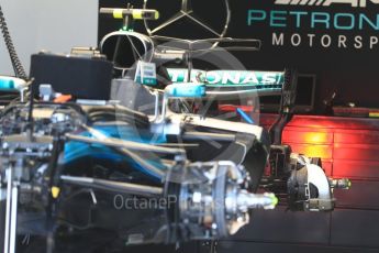 World © Octane Photographic Ltd. Formula 1 - Canadian Grand Prix - Thursday Pit Lane. Mercedes AMG Petronas F1 W08 EQ Energy+. Circuit Gilles Villeneuve, Montreal, Canada. Thursday 8th June 2017. Digital Ref: 1848LB1D2672