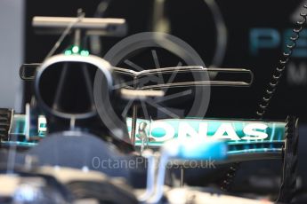 World © Octane Photographic Ltd. Formula 1 - Canadian Grand Prix - Thursday Pit Lane. Mercedes AMG Petronas F1 W08 EQ Energy+. Circuit Gilles Villeneuve, Montreal, Canada. Thursday 8th June 2017. Digital Ref: 1848LB1D2679