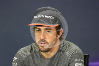 World © Octane Photographic Ltd. Formula 1 - Canadian Grand Prix – Thursday Drivers Press Conference. Fernando Alonso - McLaren Honda. Circuit Gilles Villeneuve, Montreal, Canada. Thursday 8th June 2017. Digital Ref: 1847LB1D2119