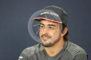 World © Octane Photographic Ltd. Formula 1 - Canadian Grand Prix – Thursday Drivers Press Conference. Fernando Alonso - McLaren Honda. Circuit Gilles Villeneuve, Montreal, Canada. Thursday 8th June 2017. Digital Ref: 1847LB1D2293