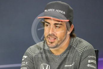 World © Octane Photographic Ltd. Formula 1 - Canadian Grand Prix – Thursday Drivers Press Conference. Fernando Alonso - McLaren Honda. Circuit Gilles Villeneuve, Montreal, Canada. Thursday 8th June 2017. Digital Ref: 1847LB1D2306