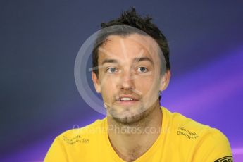 World © Octane Photographic Ltd. Formula 1 - Canadian Grand Prix – Thursday Drivers Press Conference. Jolyon Palmer - Renault Sport F1 Team. Circuit Gilles Villeneuve, Montreal, Canada. Thursday 8th June 2017. Digital Ref: 1847LB1D2350