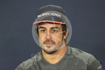World © Octane Photographic Ltd. Formula 1 - Canadian Grand Prix – Thursday Drivers Press Conference. Fernando Alonso - McLaren Honda. Circuit Gilles Villeneuve, Montreal, Canada. Thursday 8th June 2017. Digital Ref: 1847LB1D2355