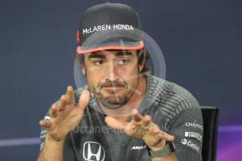 World © Octane Photographic Ltd. Formula 1 - Canadian Grand Prix – Thursday Drivers Press Conference. Fernando Alonso - McLaren Honda. Circuit Gilles Villeneuve, Montreal, Canada. Thursday 8th June 2017. Digital Ref: 1847LB1D2459
