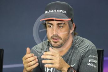 World © Octane Photographic Ltd. Formula 1 - Canadian Grand Prix – Thursday Drivers Press Conference. Fernando Alonso - McLaren Honda. Circuit Gilles Villeneuve, Montreal, Canada. Thursday 8th June 2017. Digital Ref: 1847LB1D2470