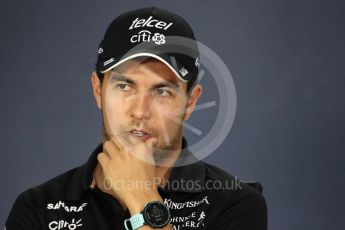 World © Octane Photographic Ltd. Formula 1 - Canadian Grand Prix – Thursday Drivers Press Conference. Sergio Perez - Sahara Force India. Circuit Gilles Villeneuve, Montreal, Canada. Thursday 8th June 2017. Digital Ref: 1847LB1D2475