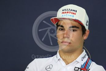 World © Octane Photographic Ltd. Formula 1 - Canadian Grand Prix – Thursday Drivers Press Conference. Lance Stroll - Williams Martini Racing. Circuit Gilles Villeneuve, Montreal, Canada. Thursday 8th June 2017. Digital Ref: 1847LB1D2516
