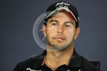 World © Octane Photographic Ltd. Formula 1 - Canadian Grand Prix – Thursday Drivers Press Conference. Sergio Perez - Sahara Force India. Circuit Gilles Villeneuve, Montreal, Canada. Thursday 8th June 2017. Digital Ref: 1847LB1D2519