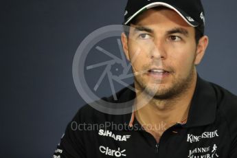 World © Octane Photographic Ltd. Formula 1 - Canadian Grand Prix – Thursday Drivers Press Conference. Sergio Perez - Sahara Force India. Circuit Gilles Villeneuve, Montreal, Canada. Thursday 8th June 2017. Digital Ref: 1847LB1D2535