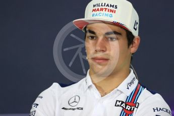 World © Octane Photographic Ltd. Formula 1 - Canadian Grand Prix – Thursday Drivers Press Conference. Lance Stroll - Williams Martini Racing. Circuit Gilles Villeneuve, Montreal, Canada. Thursday 8th June 2017. Digital Ref: 1847LB1D2544