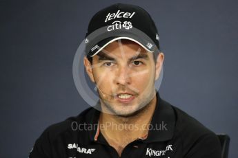 World © Octane Photographic Ltd. Formula 1 - Canadian Grand Prix – Thursday Drivers Press Conference. Sergio Perez - Sahara Force India. Circuit Gilles Villeneuve, Montreal, Canada. Thursday 8th June 2017. Digital Ref: 1847LB1D2561