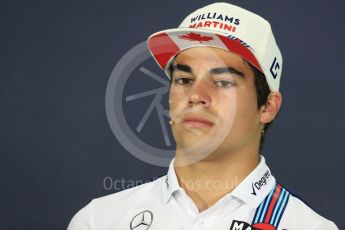 World © Octane Photographic Ltd. Formula 1 - Canadian Grand Prix – Thursday Drivers Press Conference. Lance Stroll - Williams Martini Racing. Circuit Gilles Villeneuve, Montreal, Canada. Thursday 8th June 2017. Digital Ref: 1847LB1D2569