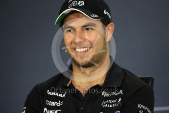 World © Octane Photographic Ltd. Formula 1 - Canadian Grand Prix – Thursday Drivers Press Conference. Sergio Perez - Sahara Force India. Circuit Gilles Villeneuve, Montreal, Canada. Thursday 8th June 2017. Digital Ref: 1847LB1D2599