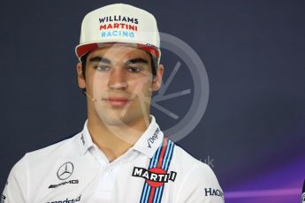 World © Octane Photographic Ltd. Formula 1 - Canadian Grand Prix – Thursday Drivers Press Conference. Lance Stroll - Williams Martini Racing. Circuit Gilles Villeneuve, Montreal, Canada. Thursday 8th June 2017. Digital Ref: 1847LB1D2605