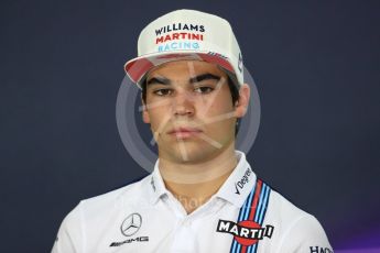 World © Octane Photographic Ltd. Formula 1 - Canadian Grand Prix – Thursday Drivers Press Conference. Lance Stroll - Williams Martini Racing. Circuit Gilles Villeneuve, Montreal, Canada. Thursday 8th June 2017. Digital Ref: 1847LB1D2614