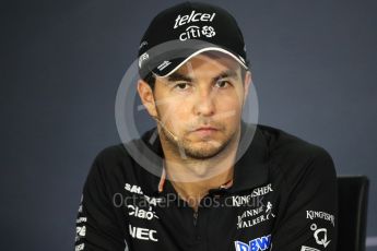 World © Octane Photographic Ltd. Formula 1 - Canadian Grand Prix – Thursday Drivers Press Conference. Sergio Perez - Sahara Force India. Circuit Gilles Villeneuve, Montreal, Canada. Thursday 8th June 2017. Digital Ref: 1847LB1D2628