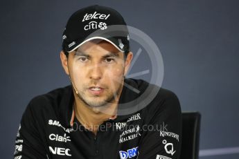 World © Octane Photographic Ltd. Formula 1 - Canadian Grand Prix – Thursday Drivers Press Conference. Sergio Perez - Sahara Force India. Circuit Gilles Villeneuve, Montreal, Canada. Thursday 8th June 2017. Digital Ref: 1847LB1D2634