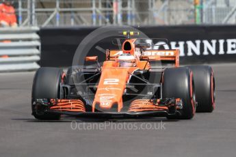 World © Octane Photographic Ltd. Formula 1 - Monaco Grand Prix - Practice 1. Stoffel Vandoorne - McLaren Honda MCL32. Monte Carlo, Monaco. Wednesday 24th May 2017. Digital Ref: 1830CB7D6215
